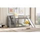 preview thumbnail 20 of 36, Elegant Stairway Twin over Twin Bunk Bed with Two Drawers, Convertible Ladder and Slide, Save Space or Split Into 2 Beds
