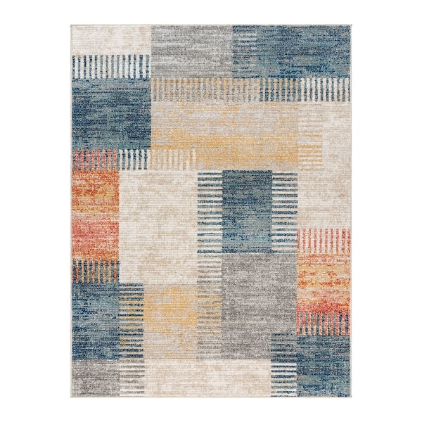 slide 2 of 9, Gertmenian Winsor Modern Neutral Abstract Polypropylene Indoor Area Rug Collection 5' 3" x 7' - Julien - Runner/Rectangle