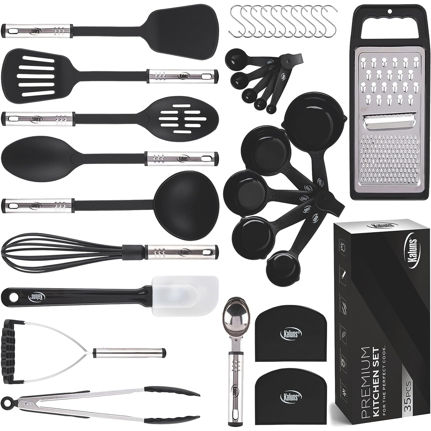 Kaluns Kitchen Utensils Set, 21 Piece Wood and Silicone, Cooking Utensils,  Dishwasher Safe and Heat Resistant Kitchen Tools, Multi