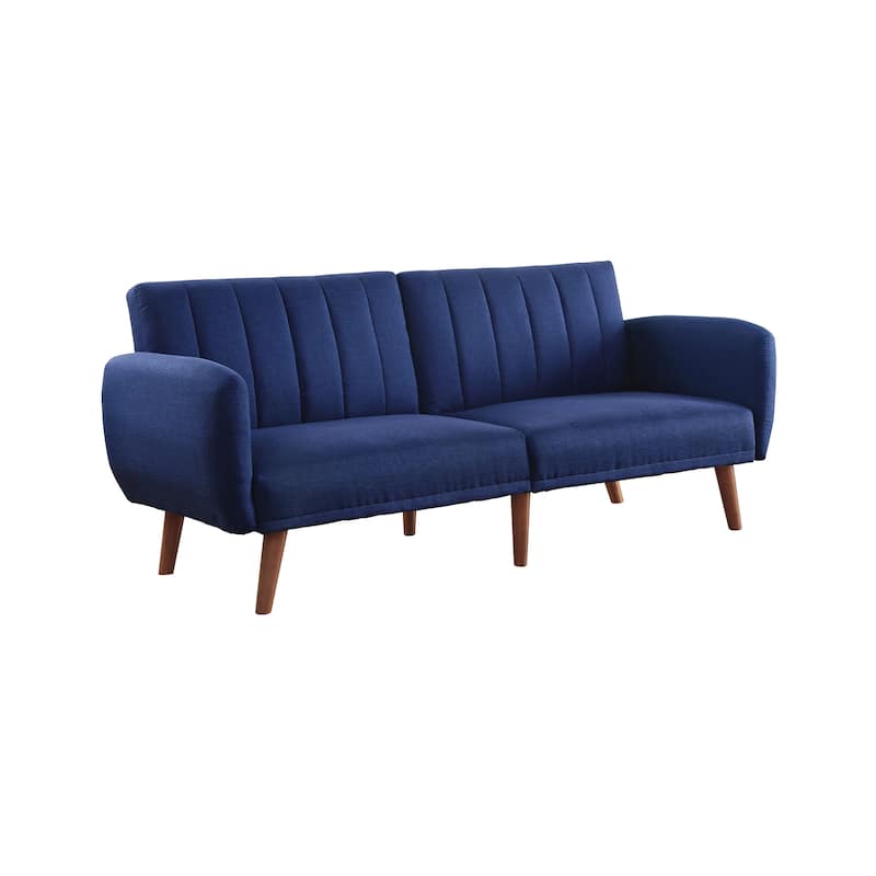 ACME Bernstein Adjustable Sofa in Blue and Walnut