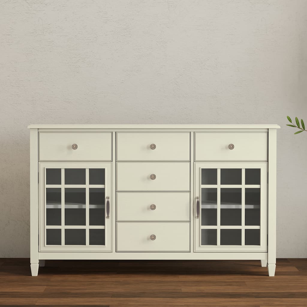 WYNDENHALL Hampshire SOLID WOOD 60 inch Wide Rectangle Traditional Sideboard Buffet - 18 "d x 60" w x 36" h