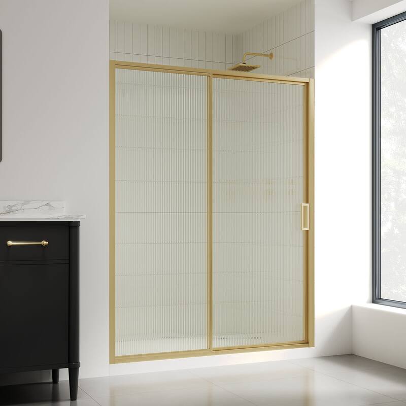 Ove Decors 15SGP-STAF60 Stanford 74" High x 60" Wide Sliding Frameless - Brushed Gold