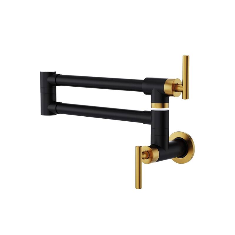 Wall mounted commercial pot filler faucet - Black/Gold