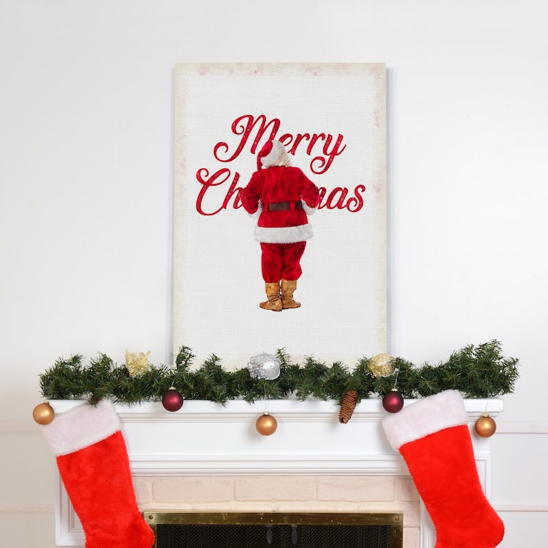 Merry Christmas Santa Vintage-Premium Gallery Wrapped Canvas - Ready to Hang