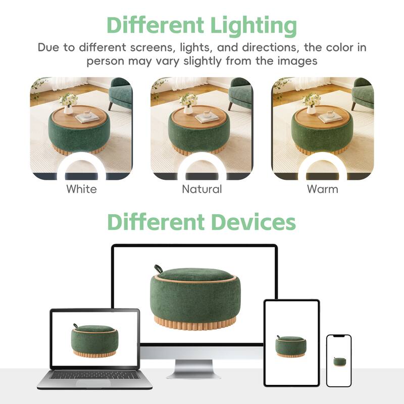 Modern Round Tufted Ottoman