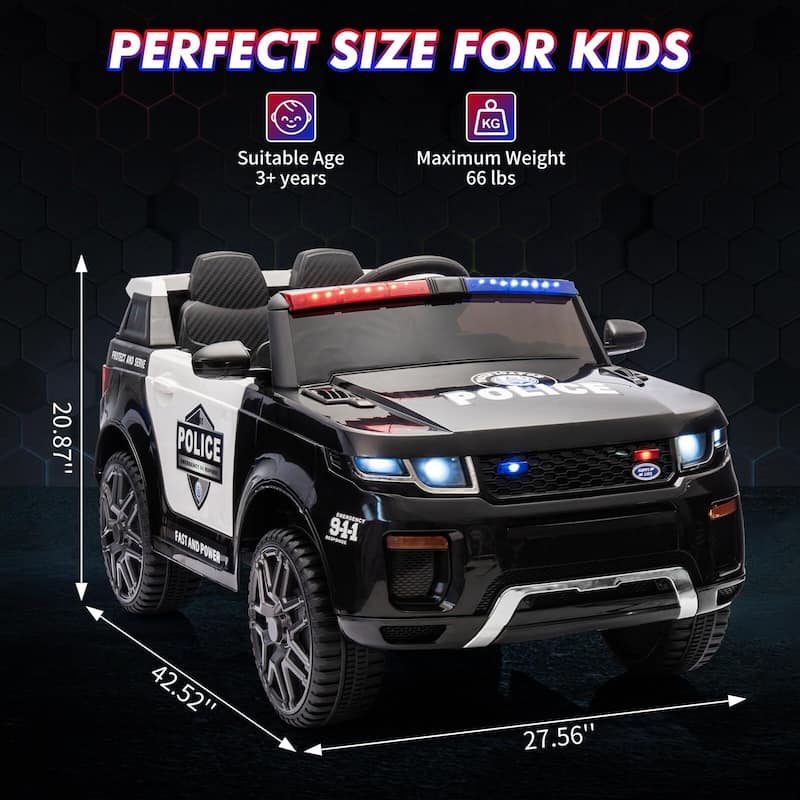 Kids Electric Police Car with Alarm & Megaphone