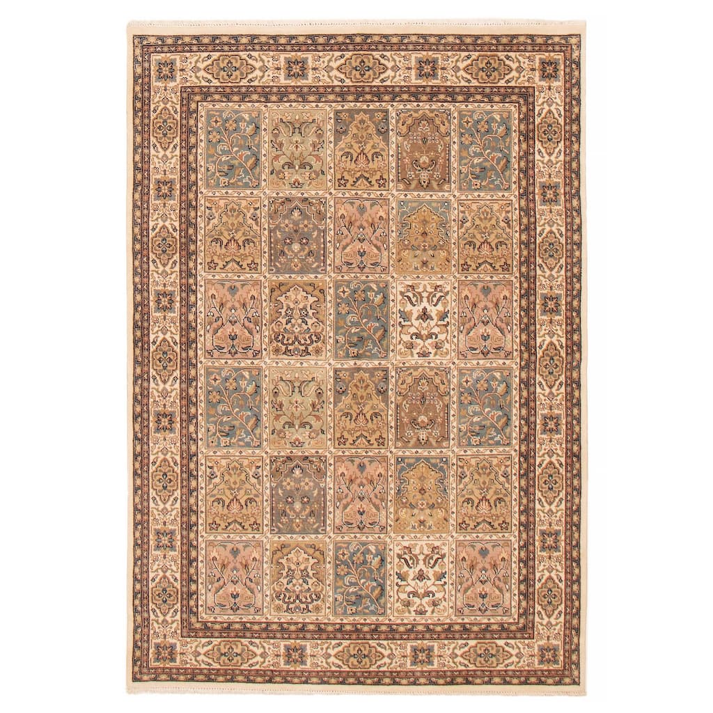 ECARPETGALLERY Hand-knotted Royal Sarough Cream Wool Rug - 5'5 x 7'10