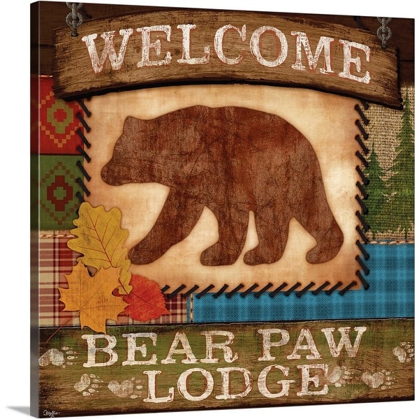 Shop Welcome Bear Paw Lodge Canvas Wall Art Overstock 25525483