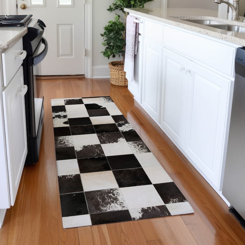 Premium Washable Super Soft Modern Chic Mayfield Rug - Black - 2' 3" x 7' 6" - Runner