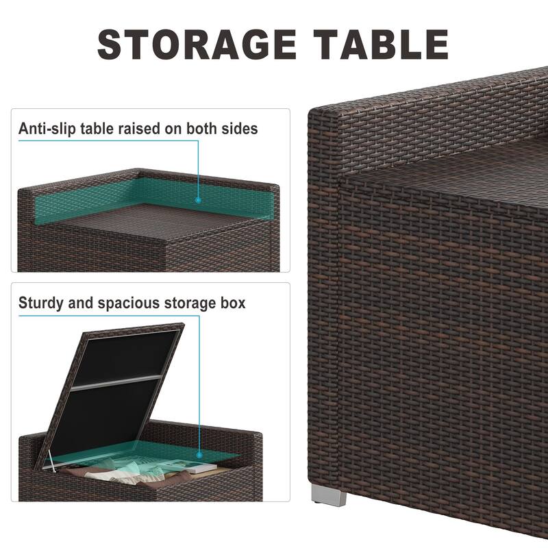 IDEALHOUSE 8 Piece Patio Furniture Set, All-Weather Wicker Rattan - Beige