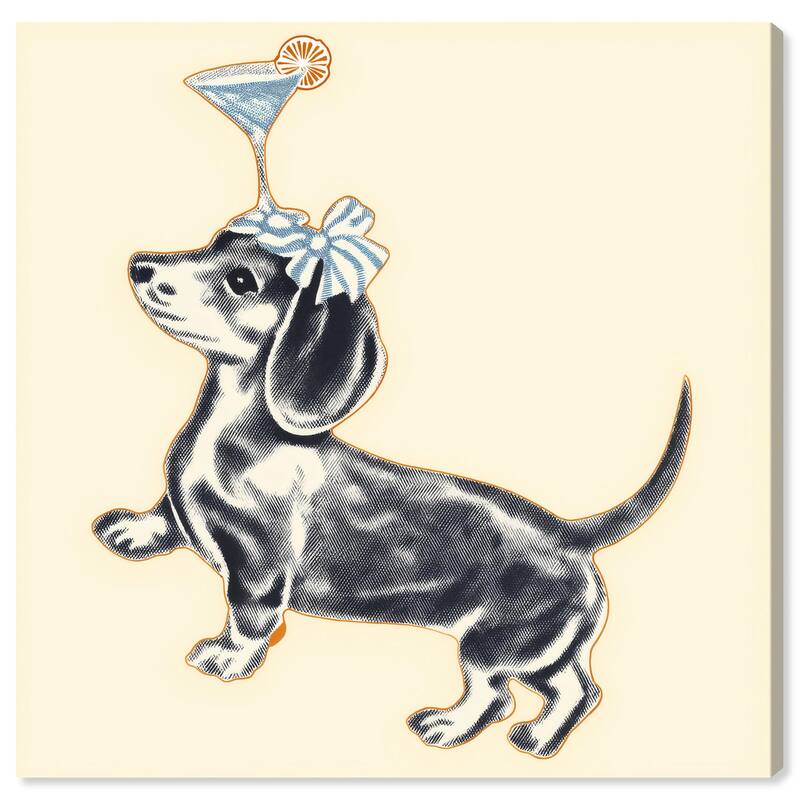 Martini Pup I Canvas by Art Remedy, Gallery Wrapped - 16" x 16"