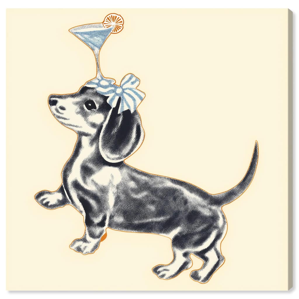 Martini Pup I Canvas by Art Remedy, Gallery Wrapped