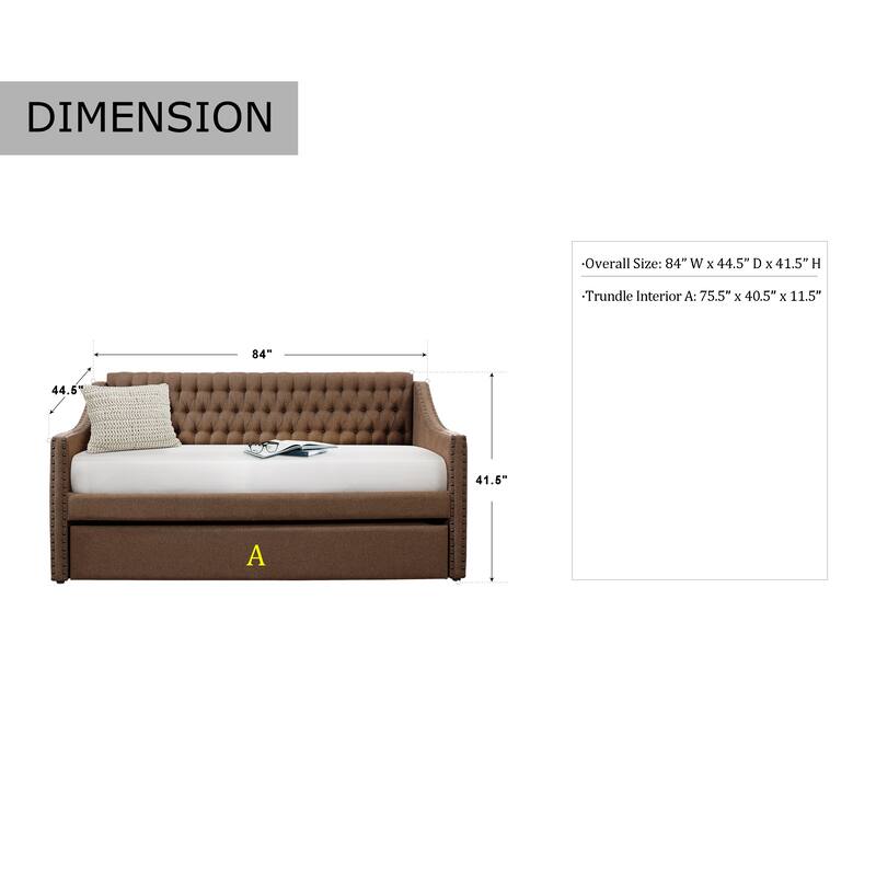 Emile Upholstered Daybed with Trundle