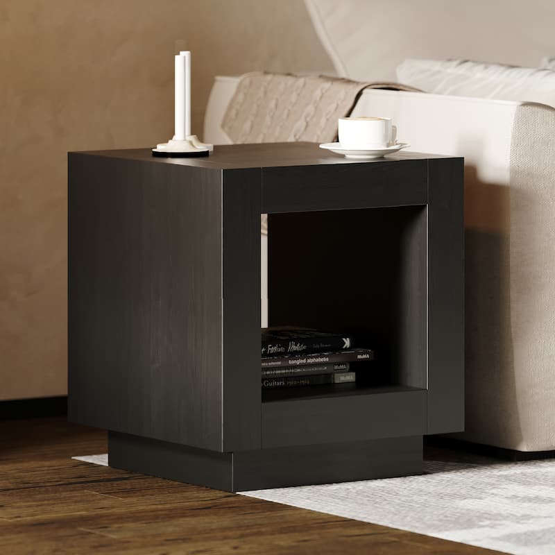 Maven Lane Artemis Contemporary Wooden Side Table - Refined Black