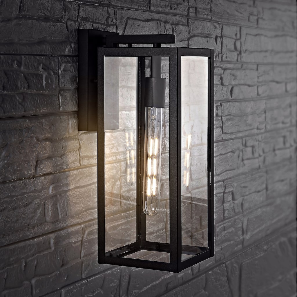 SAFAVIEH Zoja Outdoor Wall Lantern - 6.1"x8"x16" - 6.1" W x 8" D x 16" H - 6Wx8Dx16H