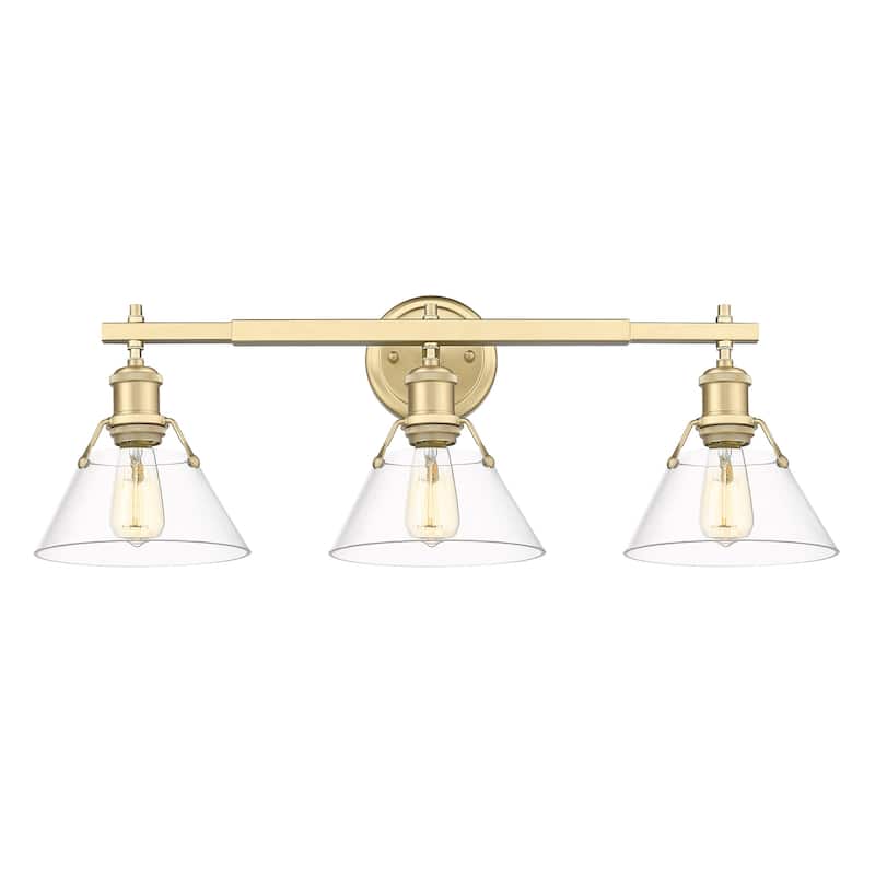 Yep by Golden Lighting Orwell 3-light Vanity in Brushed Champagne Brass and Clear Glass