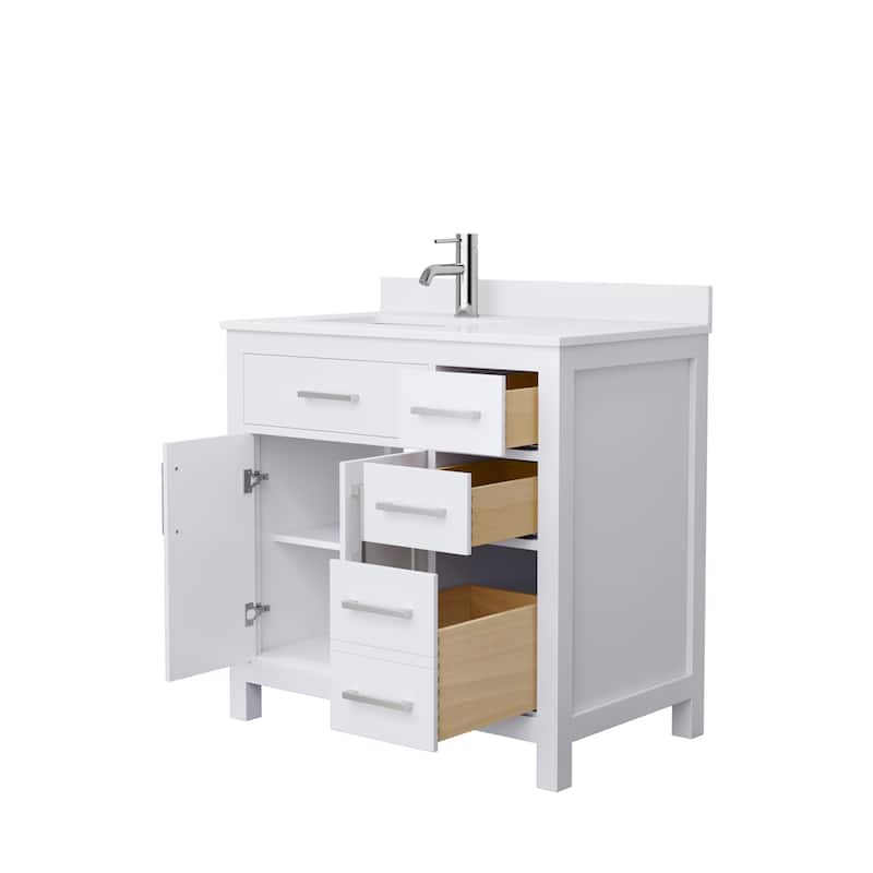 Beckett 36 Inch Single Vanity, Cultured Marble Top