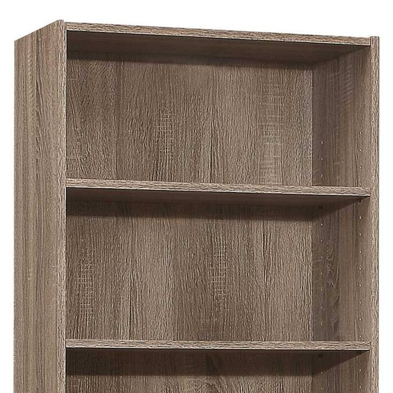 Wood Adjustable 5-Tier Bookcase with Veneer Finish for Office Storage - 11.75” D x 24.75” W x 71.25” H