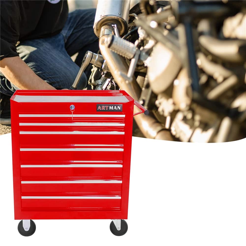 7 Drawers Multifunctional Tool Cart with Wheels