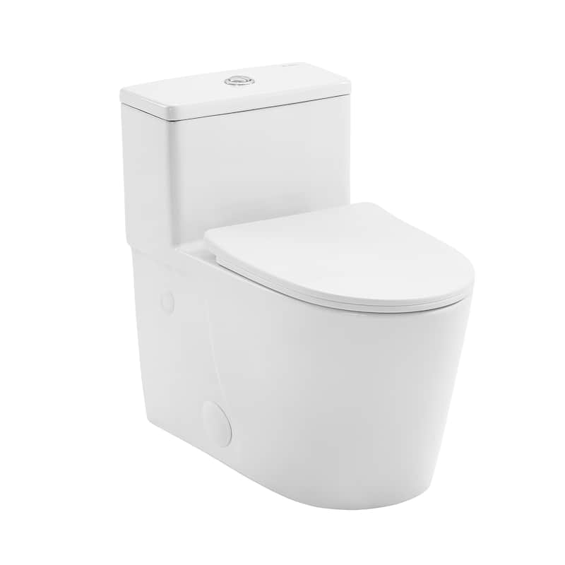 Arles One-Piece Elongated Toilet Vortex Dual-Flush 1.1/1.6 gpf - Glossy White
