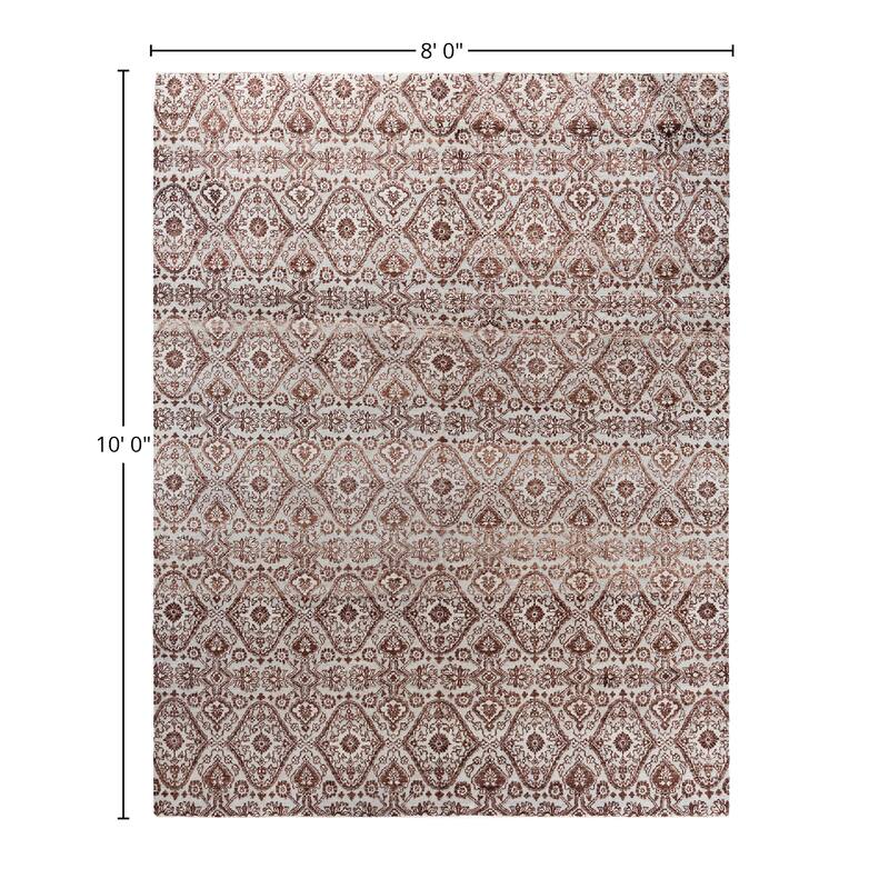 Ikat One-of-a-Kind Hand-Knotted Area Rug, Gray - 8' 0" x 10' 0"