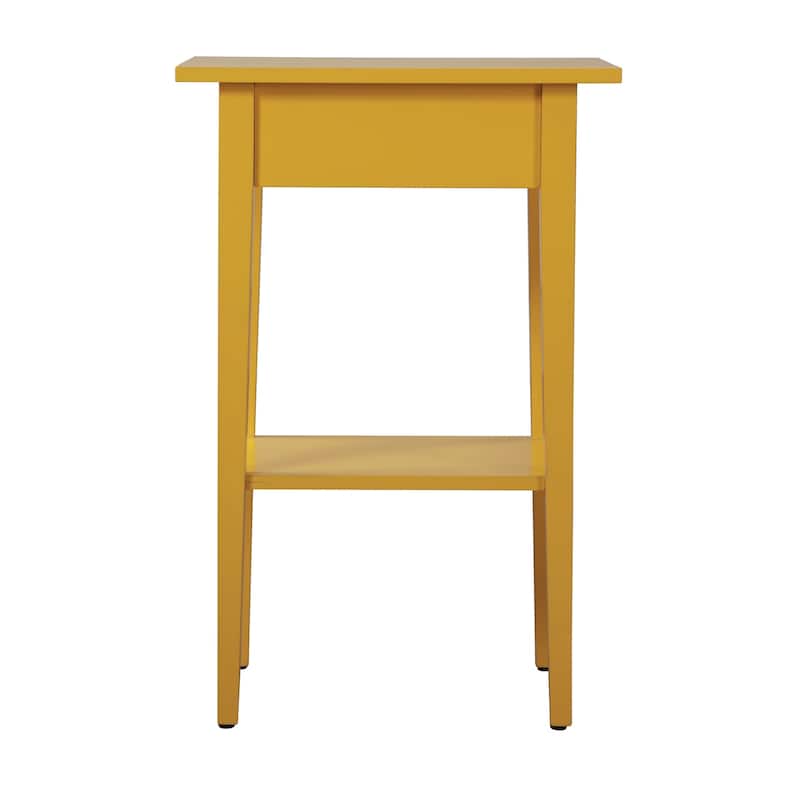 Yellow Nightstand 28x18x14 Vibrant Bedside Table with Cheerful Finish, Sleek Lines, Storage Drawer and Easy Assembly