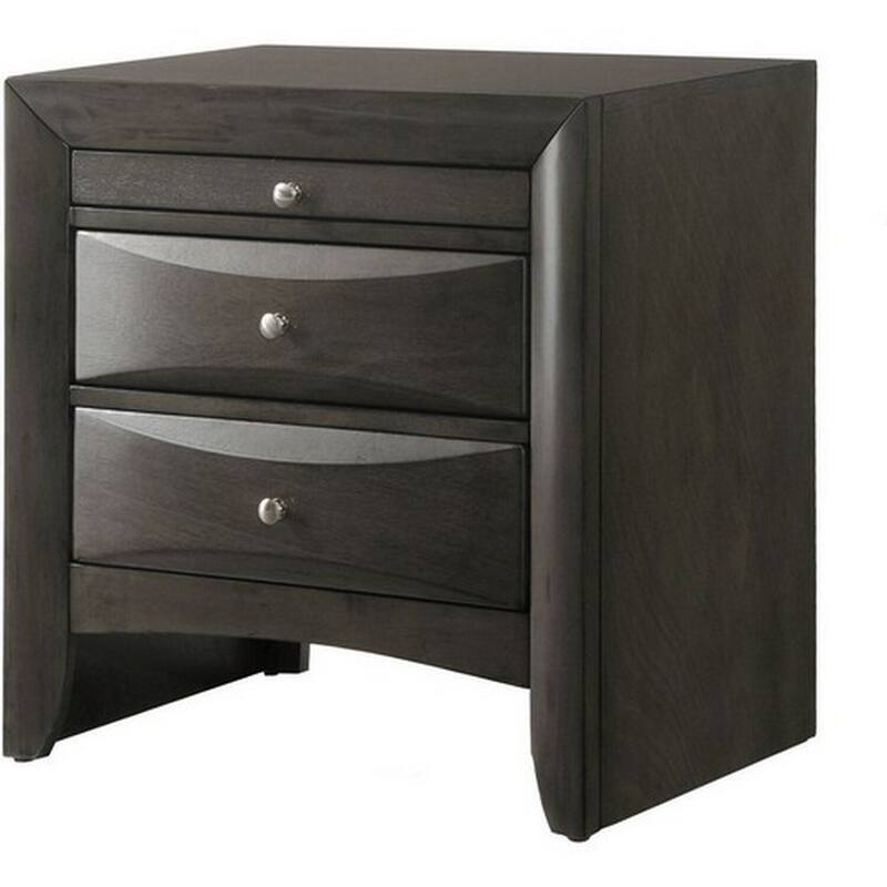 Brown 2 Drawer 17 in. W Nightstand with Sturdy Hardware and Ample Storage