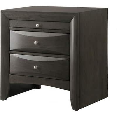 Brown 2 Drawer 17 in. W Nightstand with Sturdy Hardware and Ample Storage