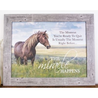 The Moment Your Ready To Quit Miracle Happens Framed Art Western Horse Equine Decor