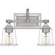 preview thumbnail 1 of 4, Nicholas 2-Light Bathroom Vanity Light in Brushed Nickel