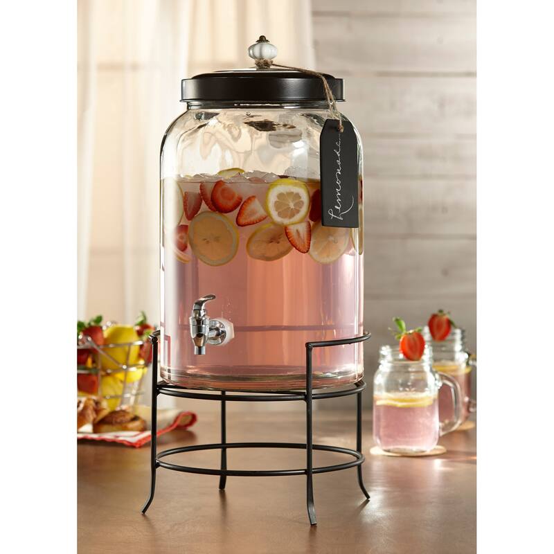 3 Gallon Style Setter Franklin Glass Beverage Dispenser