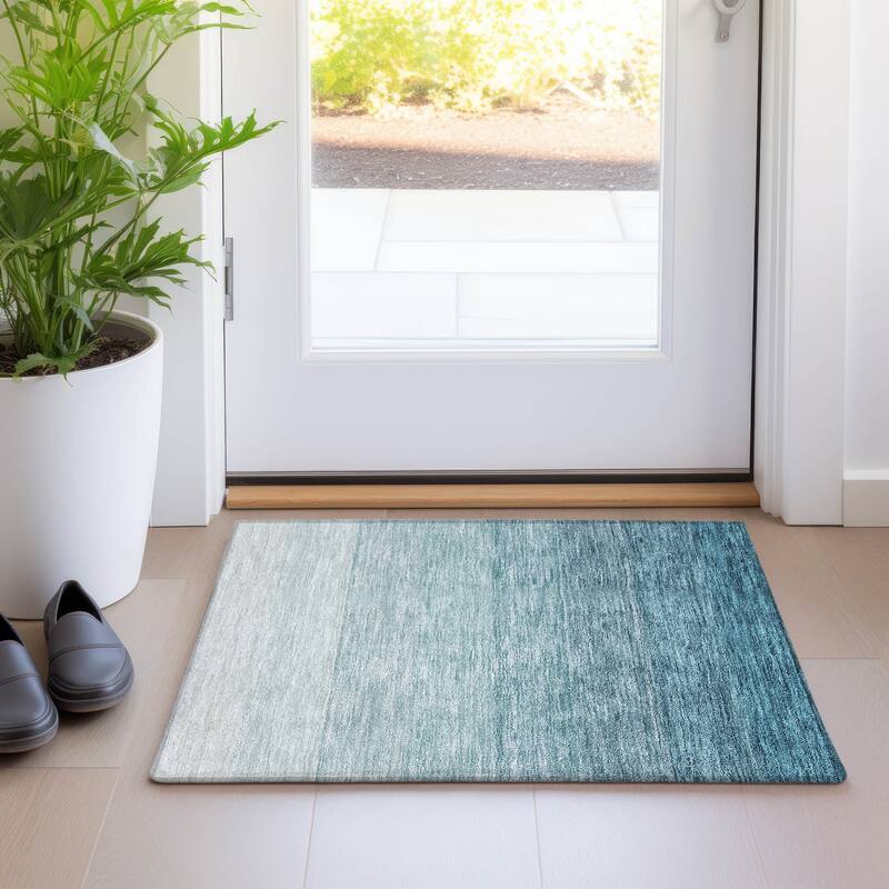 Premium Washable Super Soft Ombre Mod Mayfield Rug - Teal - 1'8" x 2'6"