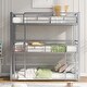 preview thumbnail 21 of 22, Metal Twin Size Triple Bunk Bed with Guardrails, Black
