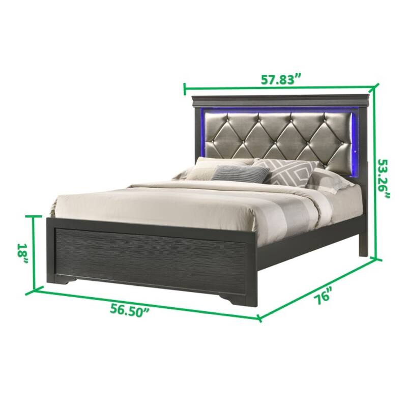 Modern LED Bed made with Wood(Only Bed)