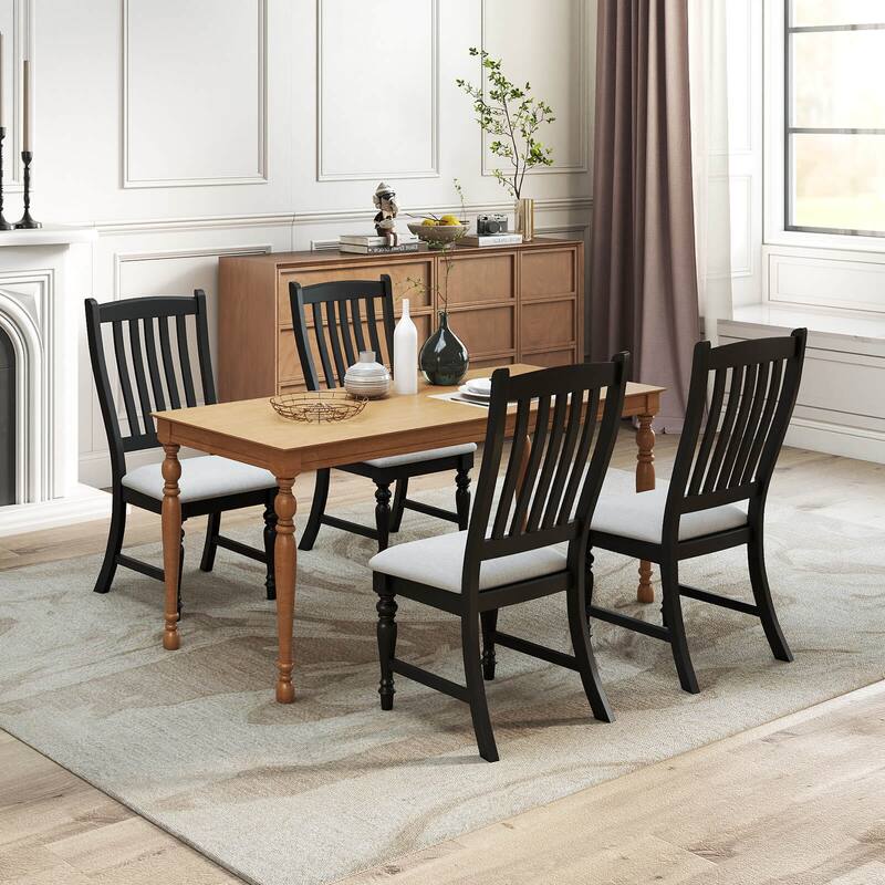 Costway Set of 2/4 Dining Chairs with Solid Wood Legs & Padded Seat - See Details