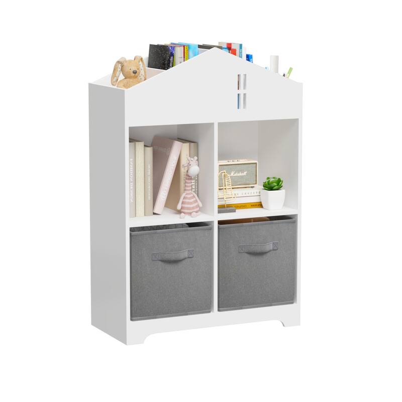 Kids Dollhouse Bookcase with Storage