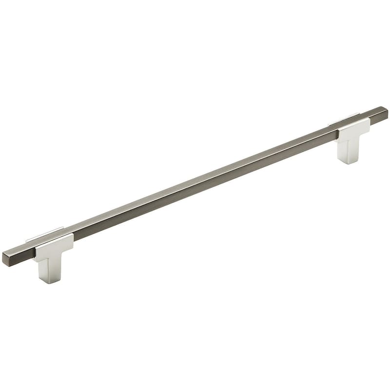 Amerock Urbanite 10-1/16 Inch Center to Center Bar Cabinet Pull - Polished Chrome / Black Chrome