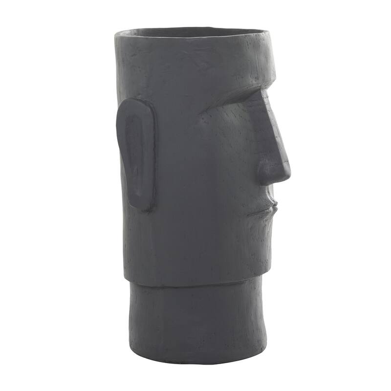 Magnesium Oxide Easter Island Head Indoor Outdoor Planter - Brown or Dark Gray - Roche River Decor
