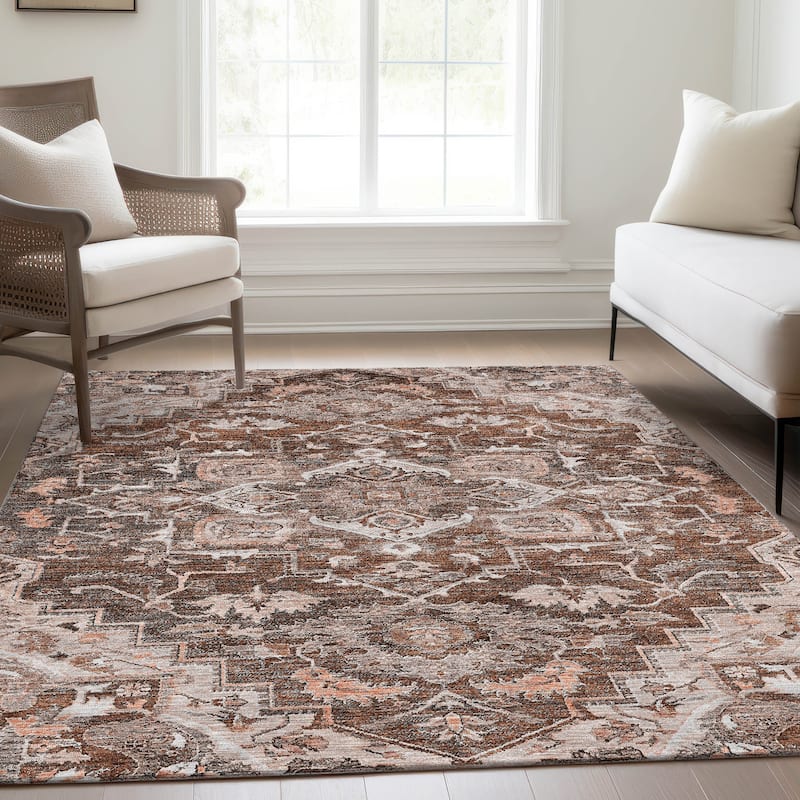 Machine Washable Indoor/ Outdoor Chantille Traditional Boho Rug