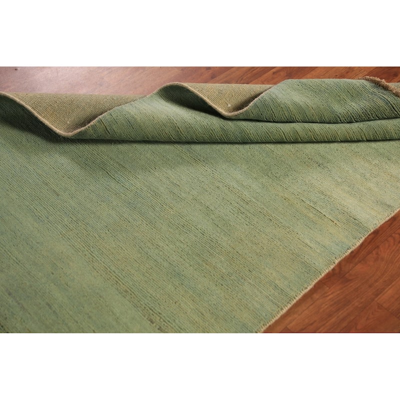 Light Green Gabbeh Modern Oriental Rug Handmade Wool Carpet - 3'3" x 6'5"