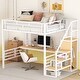preview thumbnail 2 of 12, Full Size Metal Loft Bed with Desk,Storage Staircase and Wardrobe,Modern Style