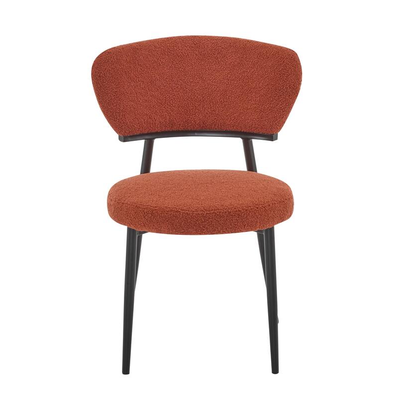 Roomfitters Upholstered Dining Chair Set of 2, Modern Accent Side Chairs with Rounded Back and Metal Legs
