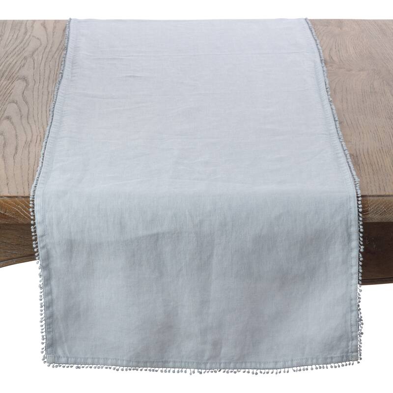 Table Runner With Pom Pom Design
