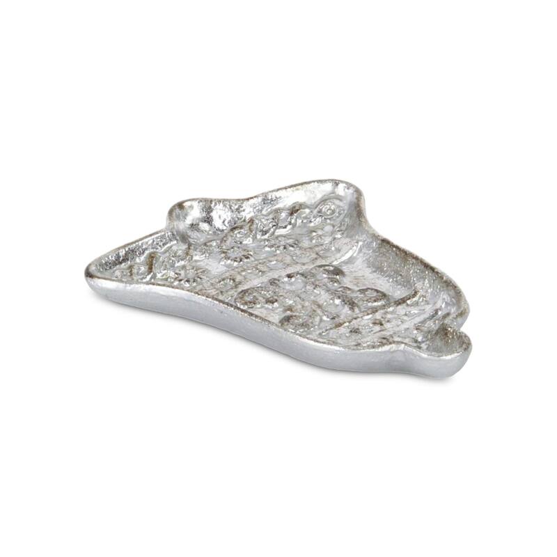 HomeRoots 5" Silver Cast Iron Christmas Bell Trinket Tray - 5.00 in. x 0.75 in. x 6.50 in.