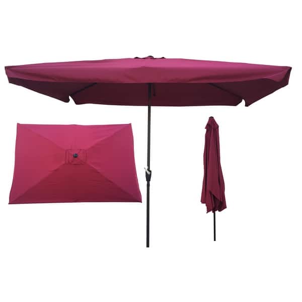 slide 2 of 21, 10 x 6.5ft Rectangular Patio Umbrella Outdoor Market Umbrellas Burgundy