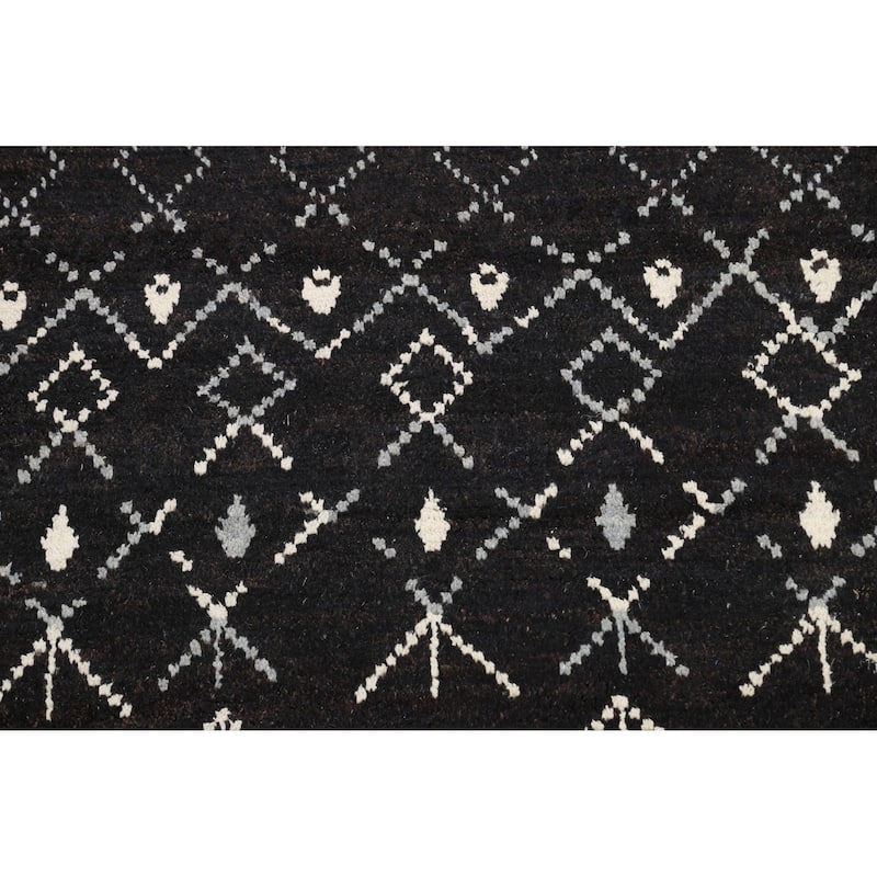 Geometric Vegetable Dye Moroccan Berber Oriental Area Rug Handmade - 4'6" x 6'11"