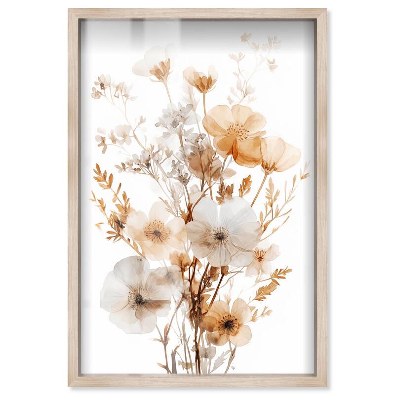 Parchment Petals Shadowbox by Art Remedy - Natural - 24" x 36"
