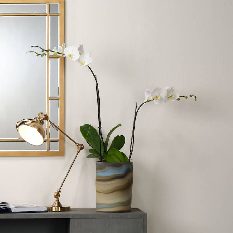 Alden Décor Timothy Metal Adjustable Table Lamp, Antique Brass