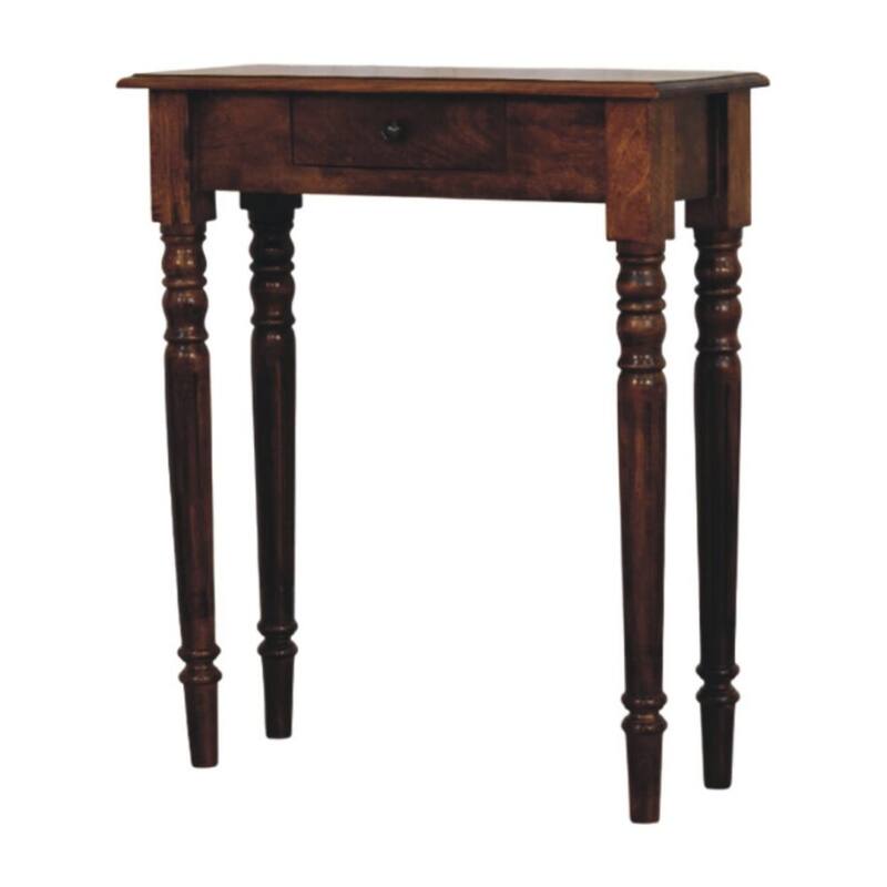 Artisan Furniture Solid Wood Turned Legs 1 Drawer Chestnut Console