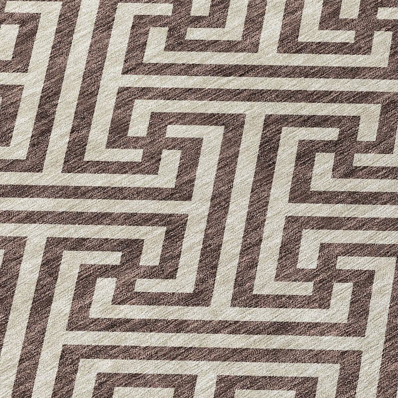 Machine Washable Indoor/ Outdoor Chantille Modern Geo Rug